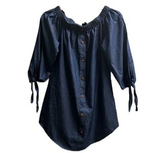 CoCo + Carmen, Jean, Tie Up End Sleeves, On/Off shoulder Top, Size S/M